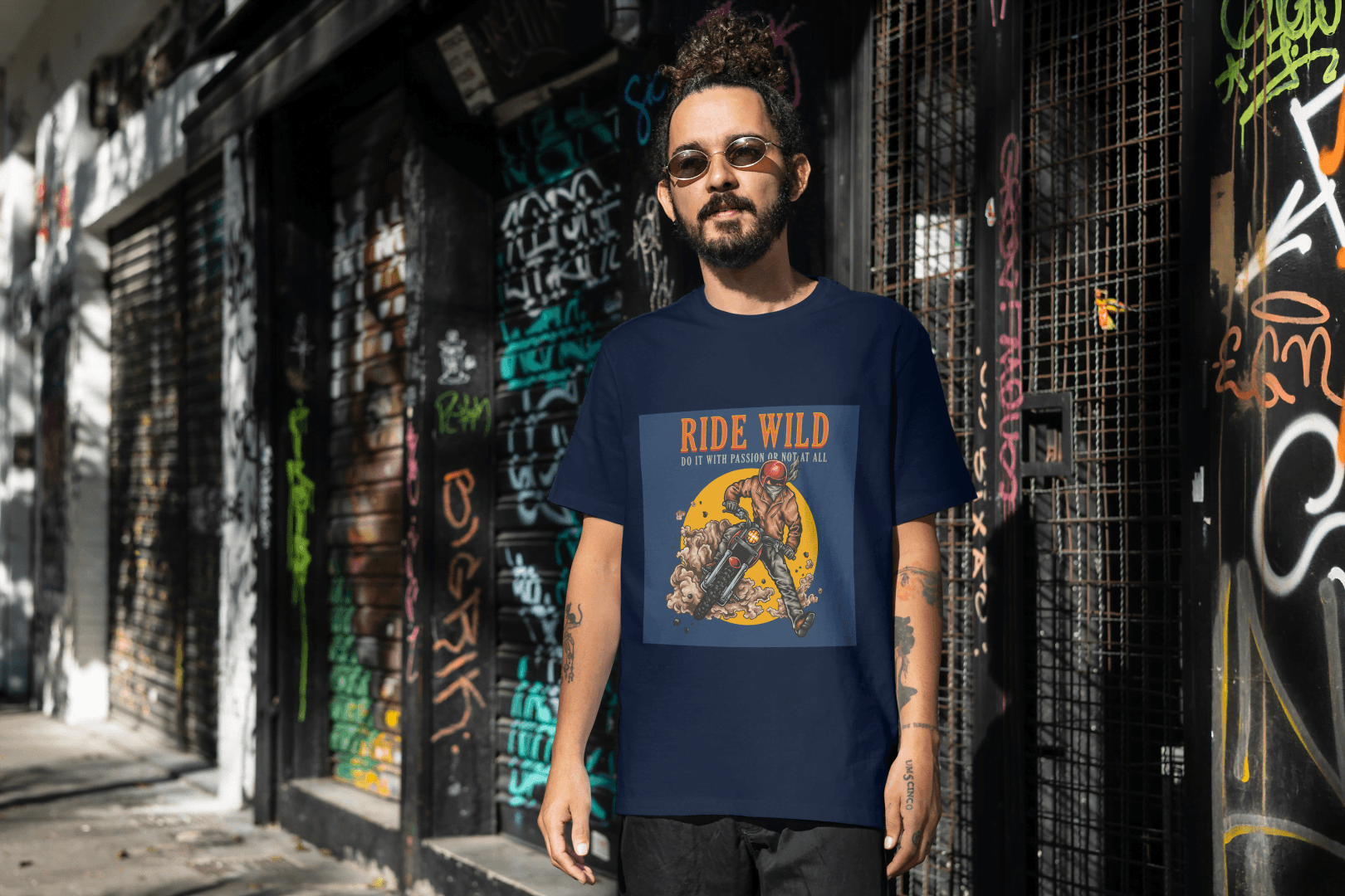 Passionate Biker T-Shirt Graphic Tee - Essentia Attire
