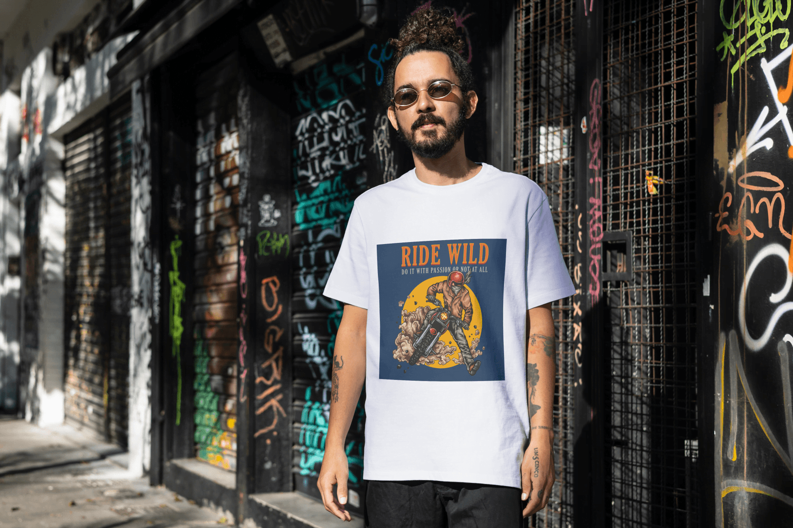 Passionate Biker T-Shirt Graphic Tee - Essentia Attire