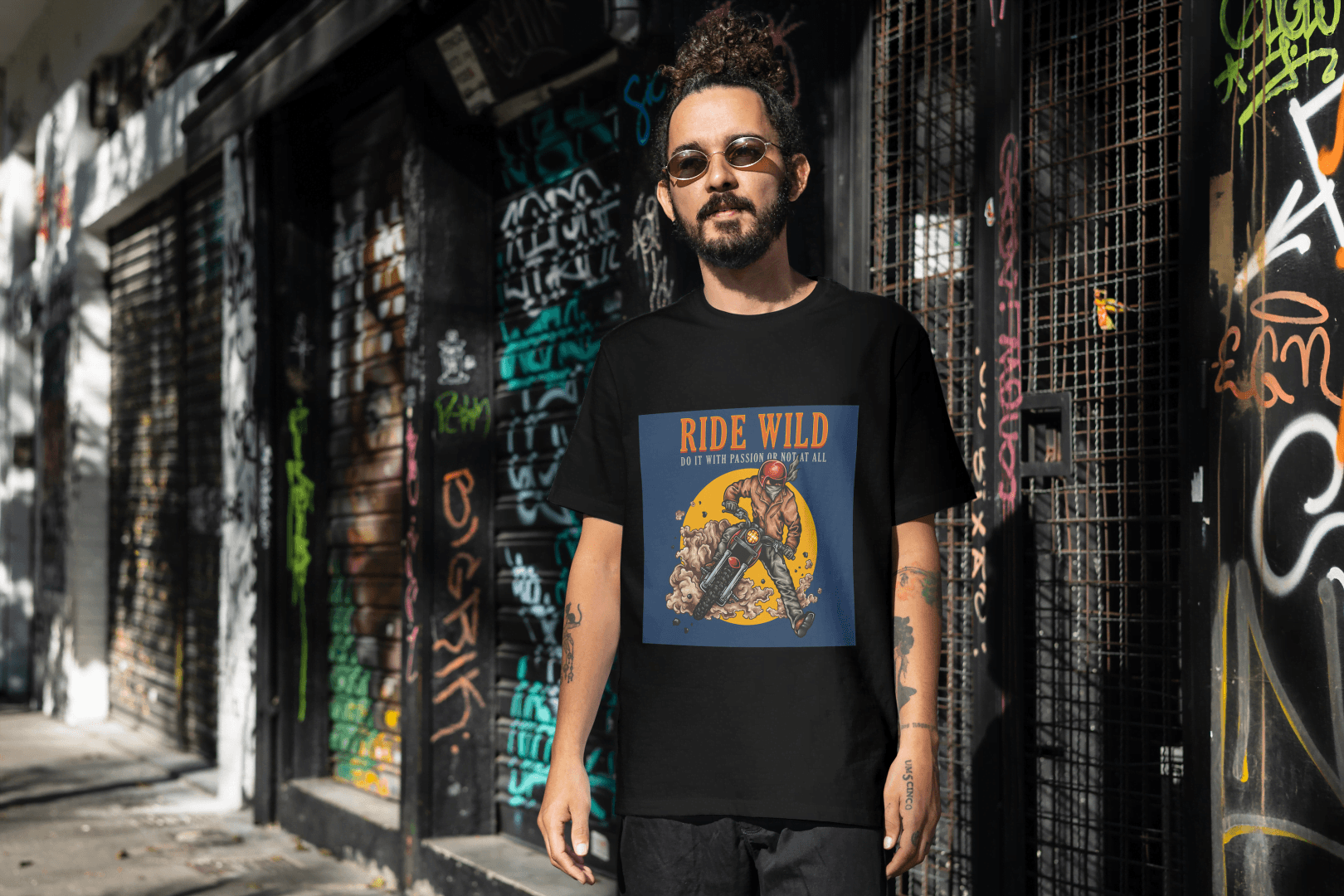 Passionate Biker T-Shirt Graphic Tee - Essentia Attire