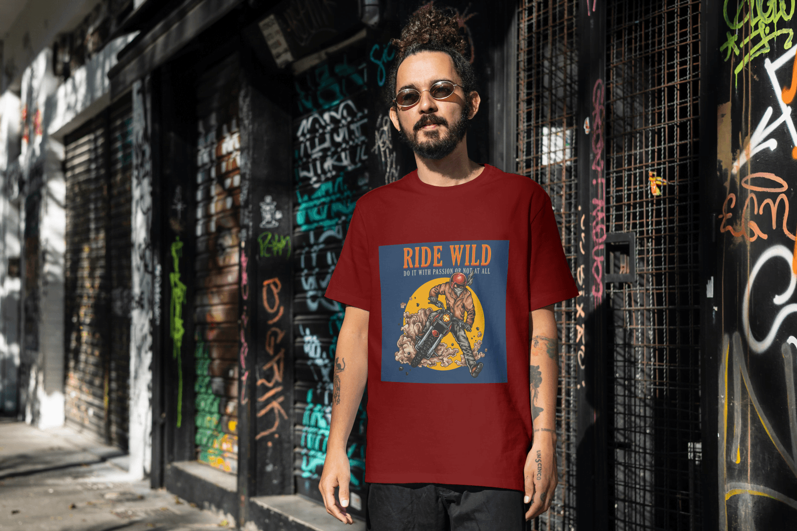 Passionate Biker T-Shirt Graphic Tee - Essentia Attire