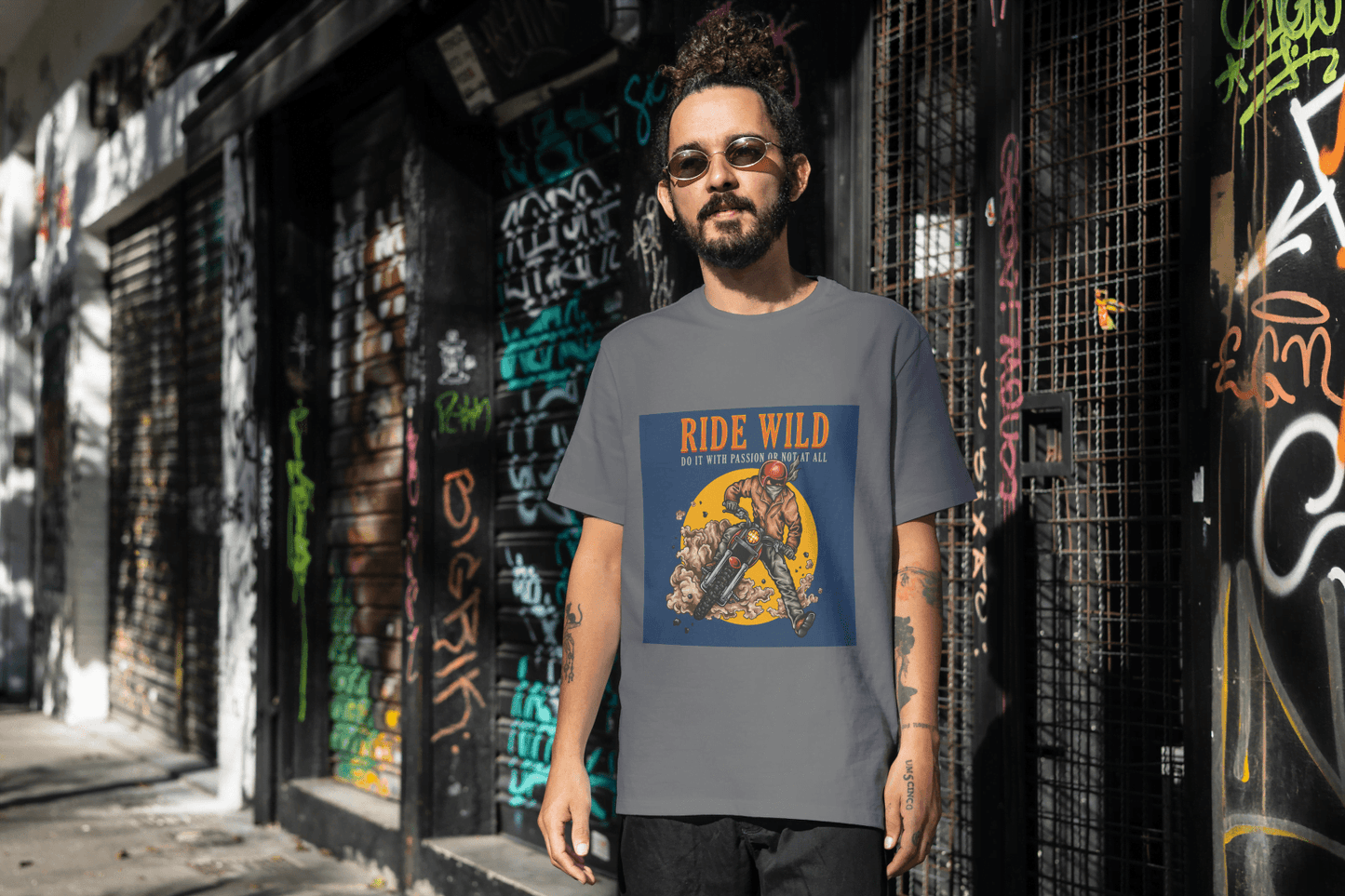 Passionate Biker T-Shirt Graphic Tee - Essentia Attire