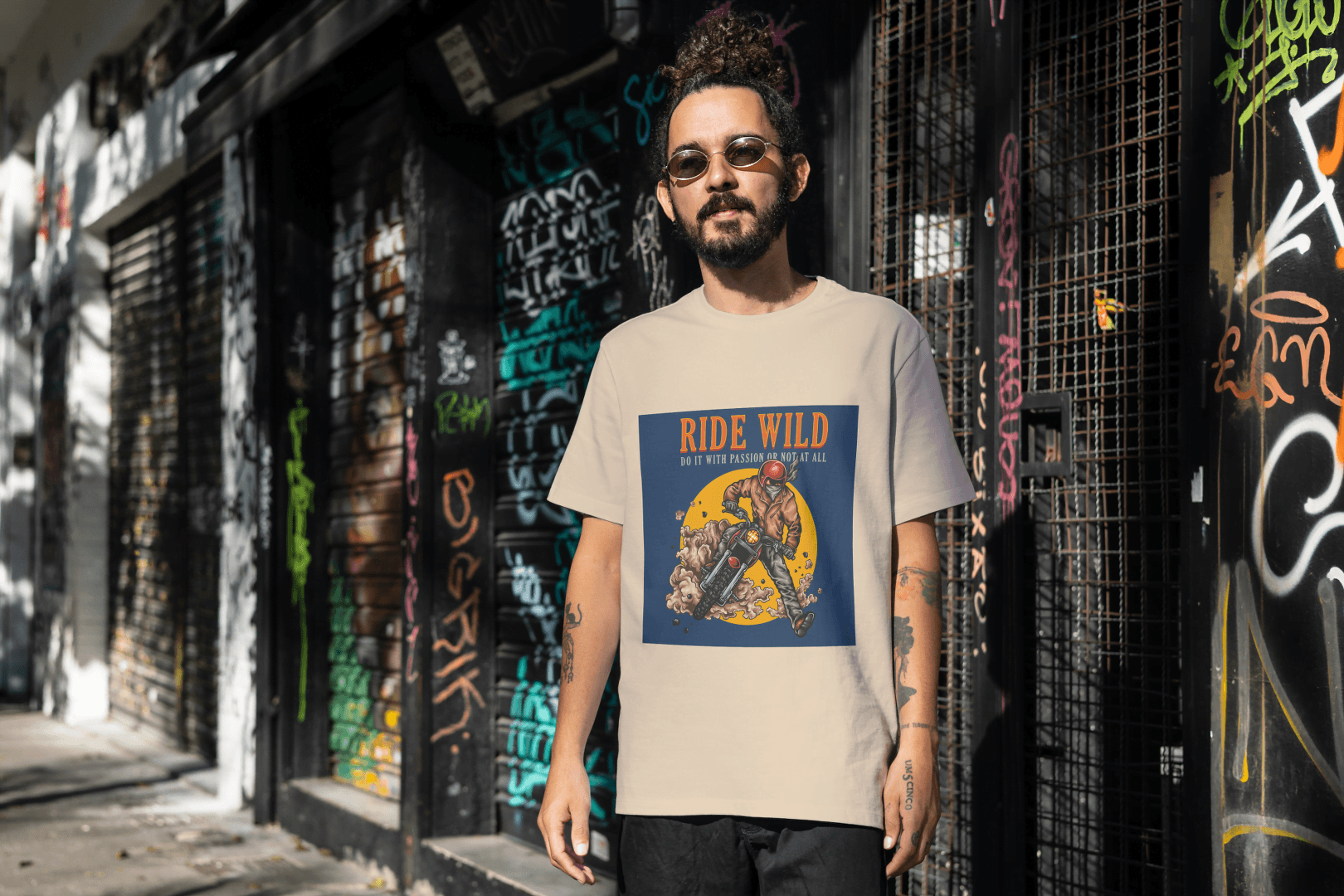 Passionate Biker T-Shirt Graphic Tee - Essentia Attire