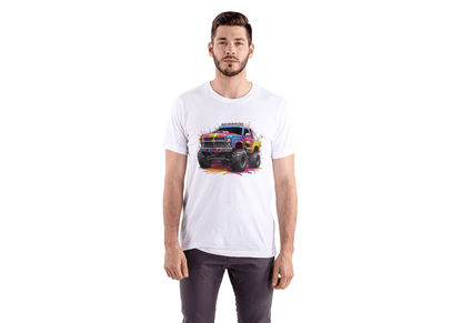Vibrant Monster Truck: Paint Splatter Graphic Tee - Essentia Attire