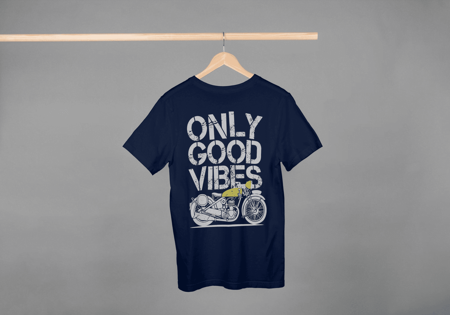 Classic Bike Enthusiast: Only Good Vibes Vintage Motorcycle - Essentia Attire