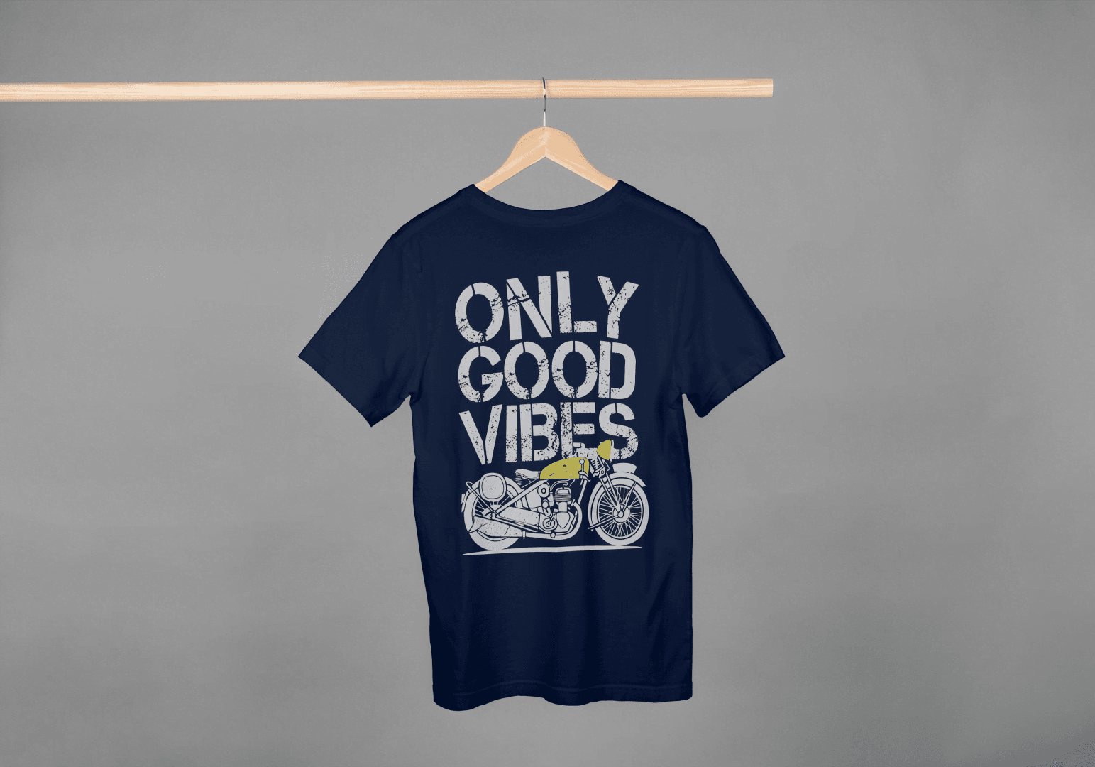 Classic Bike Enthusiast: Only Good Vibes Vintage Motorcycle - Essentia Attire