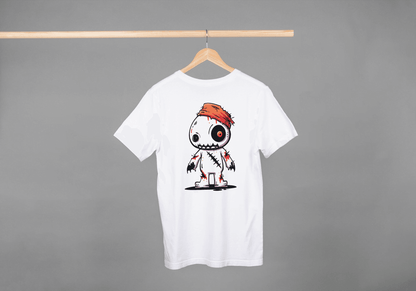 Cute Voodoo Doll: Spooky Cartoon Rag Doll Tee - Essentia Attire