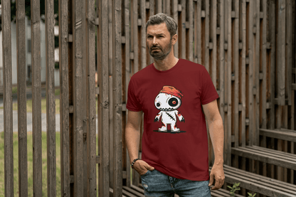 Cute Voodoo Doll: Spooky Cartoon Rag Doll Tee - Essentia Attire
