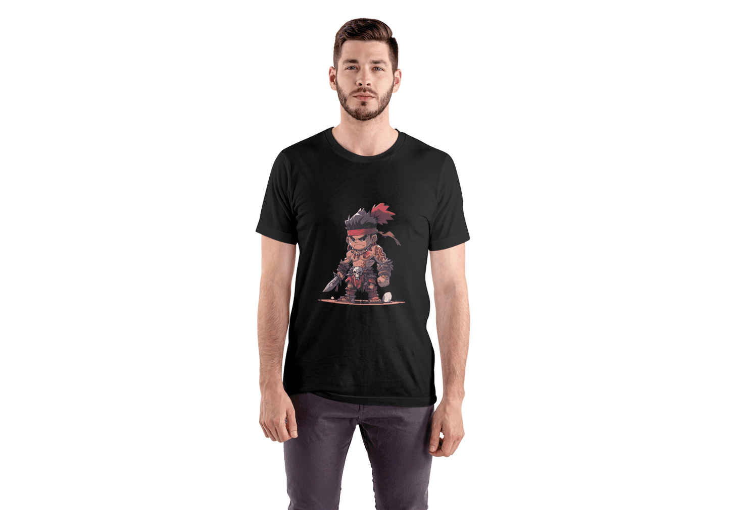 Chibi Warrior: Cute Fantasy Barbarian Tee - Essentia Attire