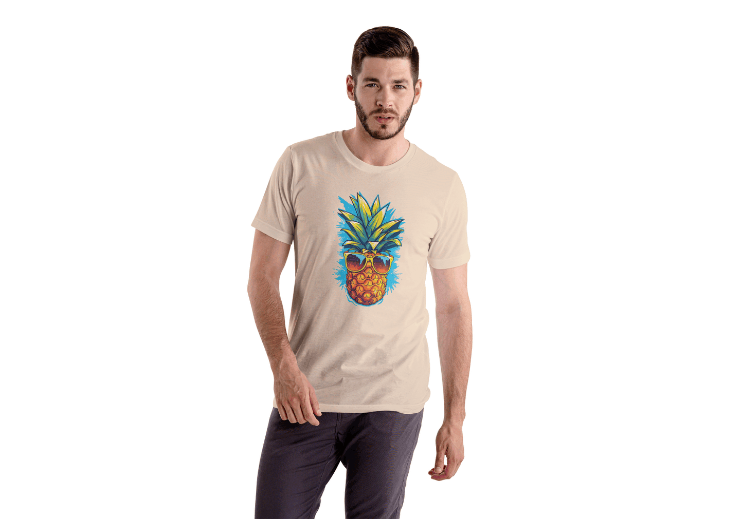 Cool Pineapple: Tropical Vibe Pineapple Tee - Essentia Attire