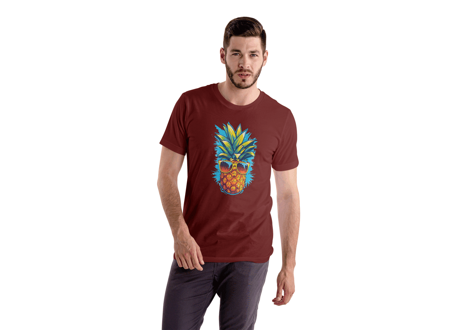 Cool Pineapple: Tropical Vibe Pineapple Tee - Essentia Attire