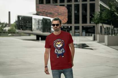 Cute Lion Wearing Hoodie: Adorable Animal Graphic Tee - Essentia Attire