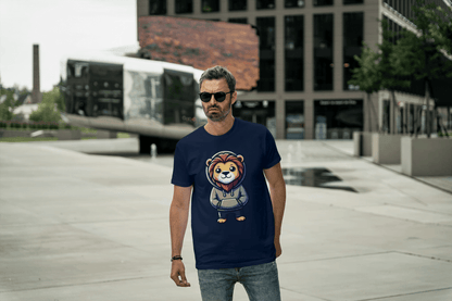 Cute Lion Wearing Hoodie: Adorable Animal Graphic Tee - Essentia Attire