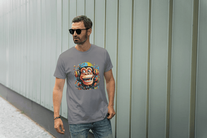 Vibrant DJ Monkey: Happy Music Lover Tee - Essentia Attire