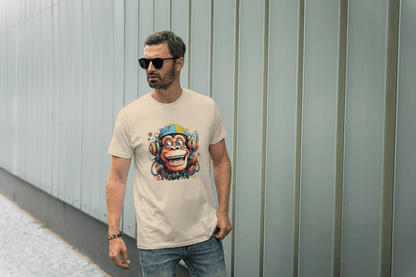 Vibrant DJ Monkey: Happy Music Lover Tee - Essentia Attire