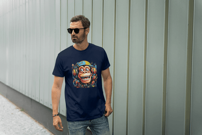 Vibrant DJ Monkey: Happy Music Lover Tee - Essentia Attire