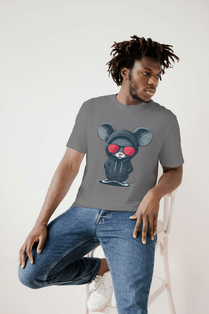 Cool Mouse with Sunglasses: Urban Animal Graphic Tee - Essentia Attire