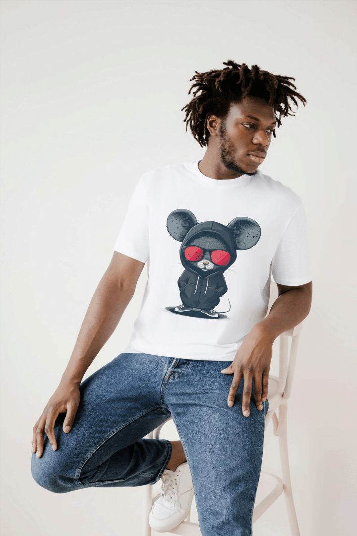 Cool Mouse with Sunglasses: Urban Animal Graphic Tee - Essentia Attire