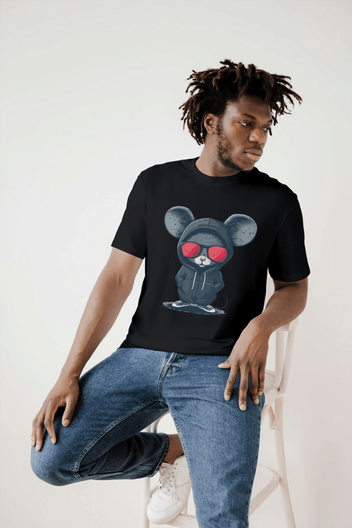 Cool Mouse with Sunglasses: Urban Animal Graphic Tee - Essentia Attire