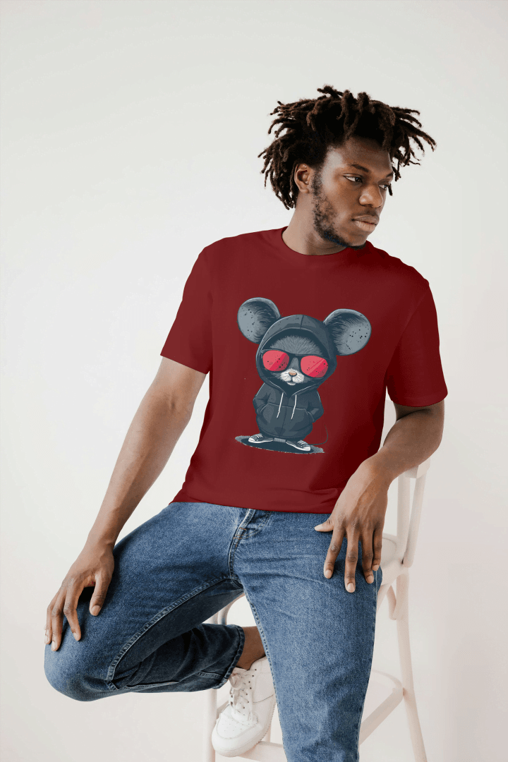 Cool Mouse with Sunglasses: Urban Animal Graphic Tee - Essentia Attire