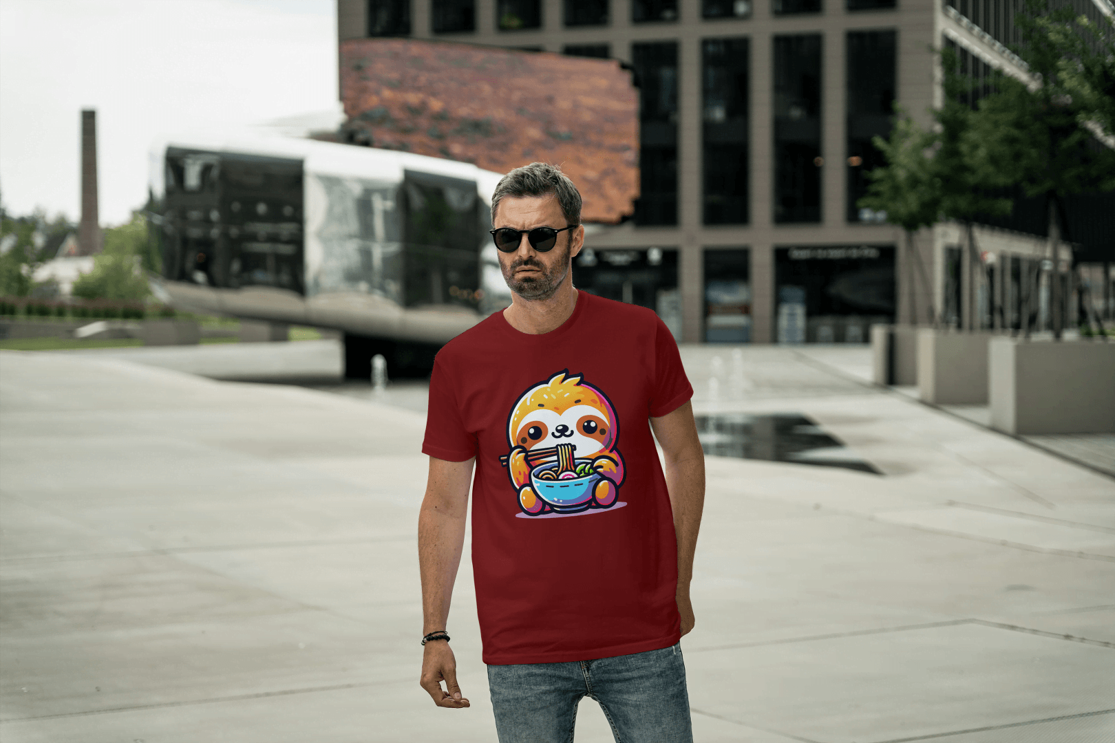 Cute Sloth Ramen: Noodle Lover Graphic Tee - Essentia Attire