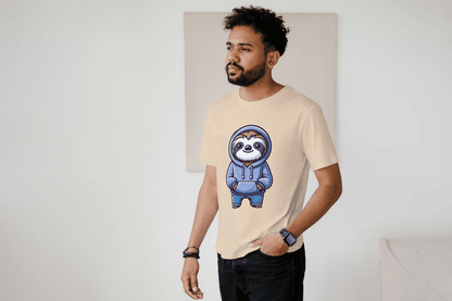 Cute Sloth Hoodie: Relaxed Animal Graphic Tee - Essentia Attire