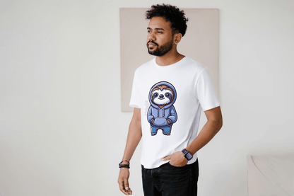 Cute Sloth Hoodie: Relaxed Animal Graphic Tee - Essentia Attire