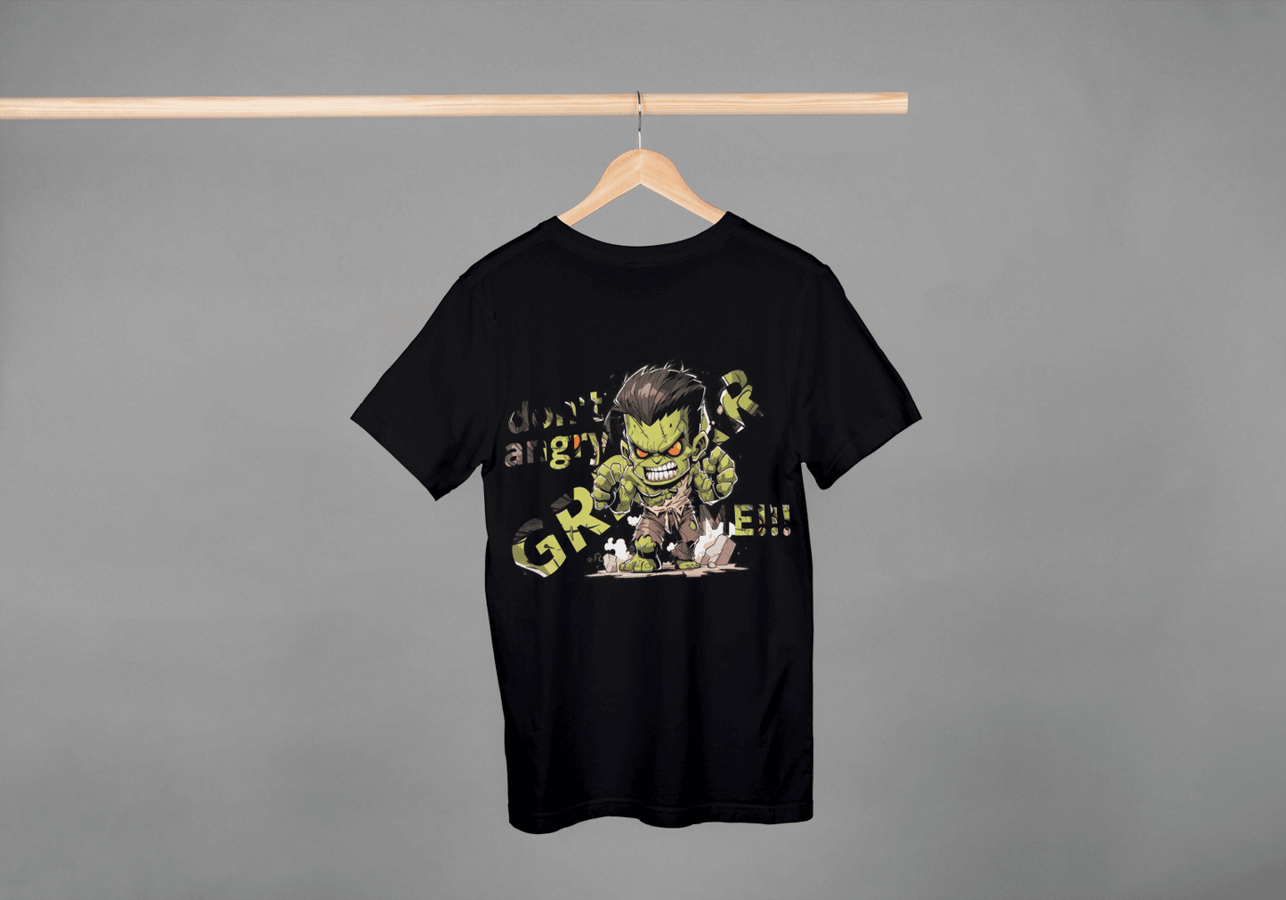 Chibi Green Strongman GRRR: Superhero Fan Tee - Essentia Attire