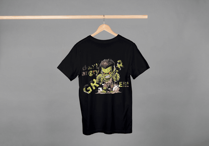 Chibi Green Strongman GRRR: Superhero Fan Tee - Essentia Attire