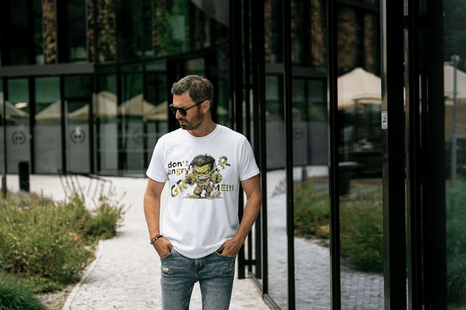 Chibi Green Strongman GRRR: Superhero Fan Tee - Essentia Attire