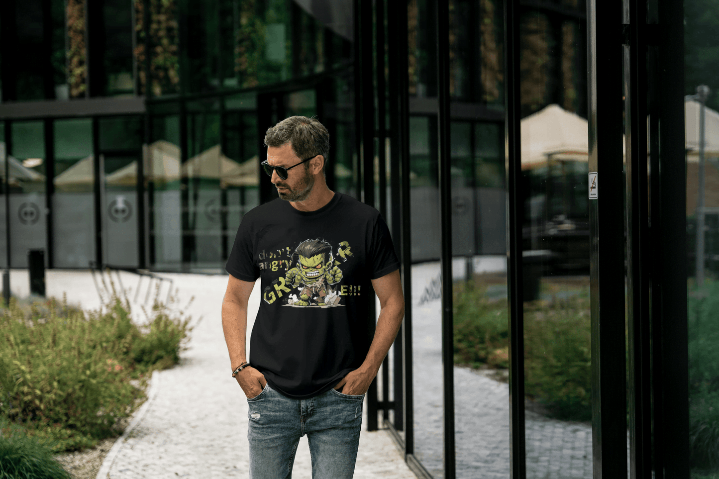 Chibi Green Strongman GRRR: Superhero Fan Tee - Essentia Attire