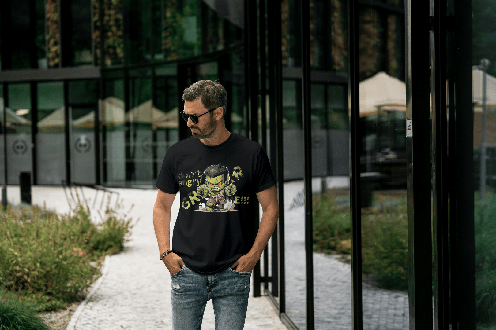 Chibi Green Strongman GRRR: Superhero Fan Tee - Essentia Attire