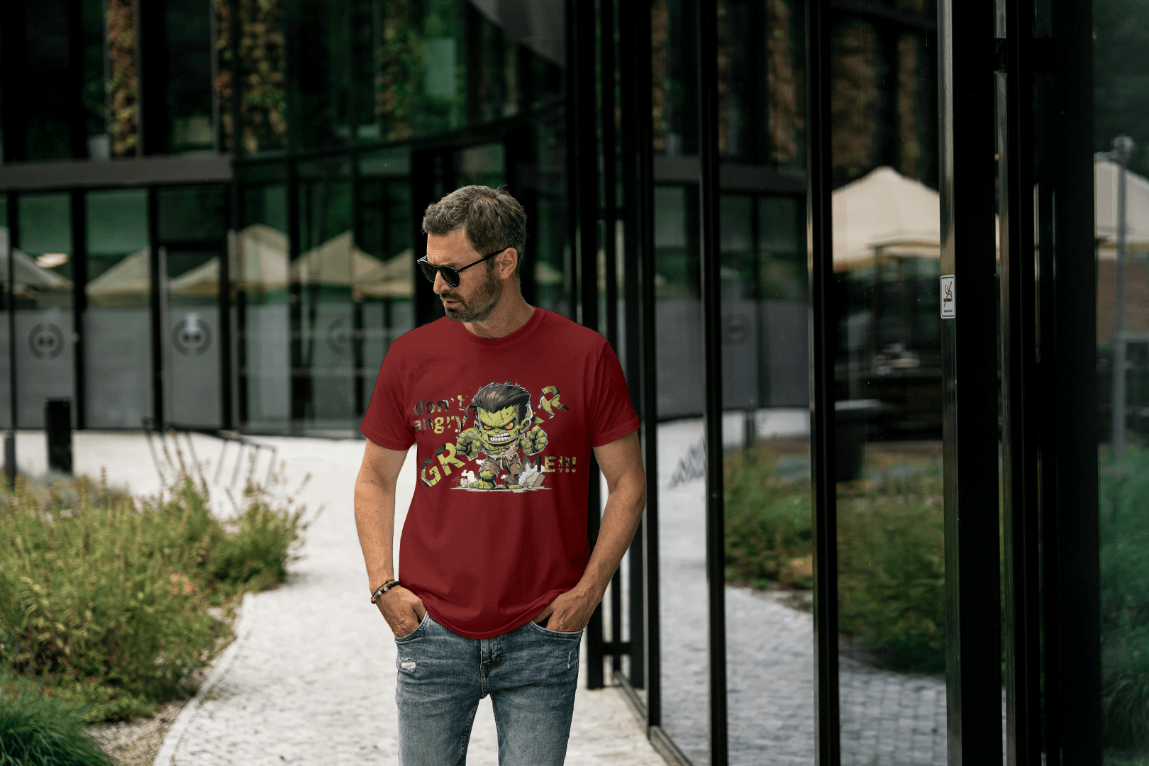 Chibi Green Strongman GRRR: Superhero Fan Tee - Essentia Attire