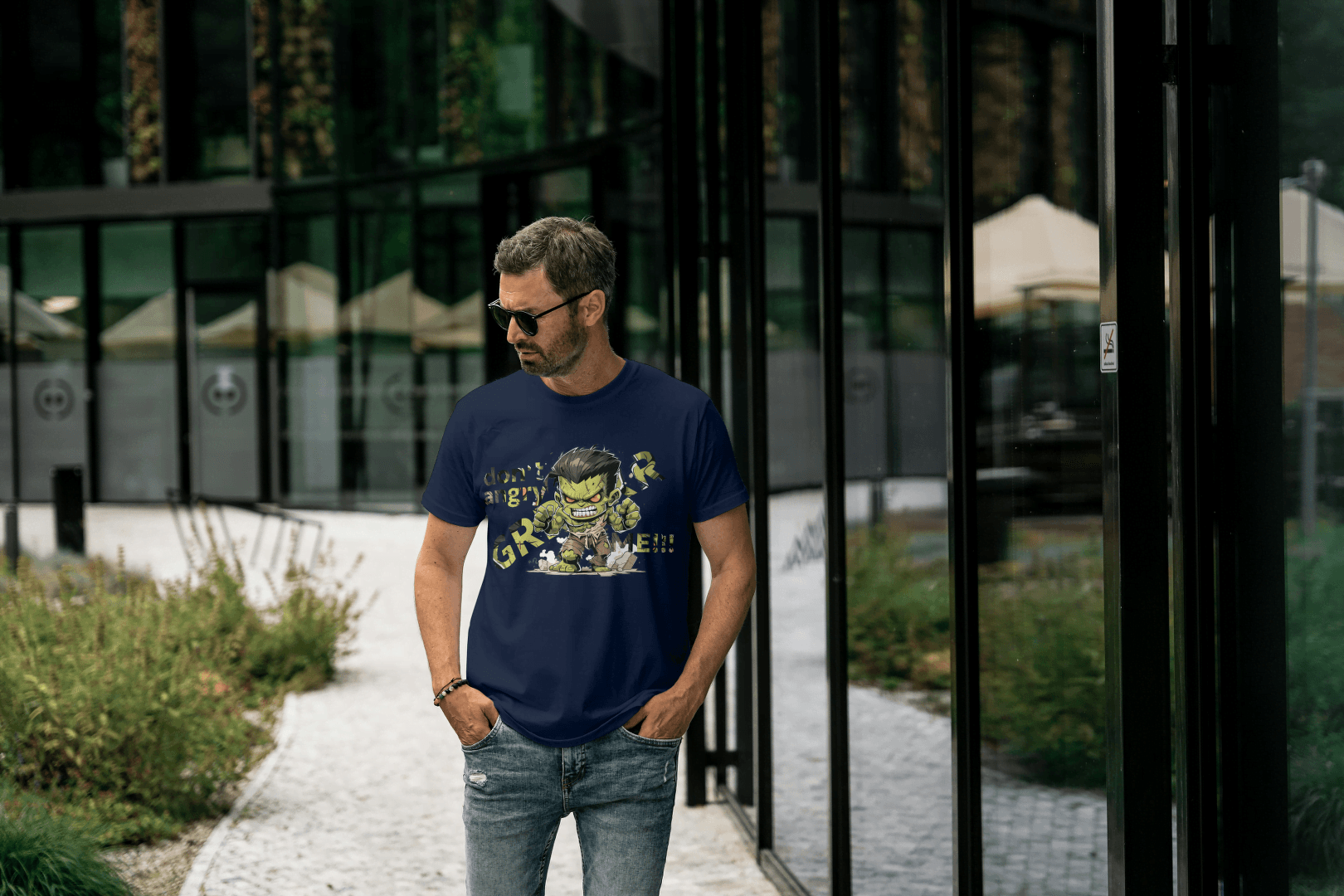 Chibi Green Strongman GRRR: Superhero Fan Tee - Essentia Attire