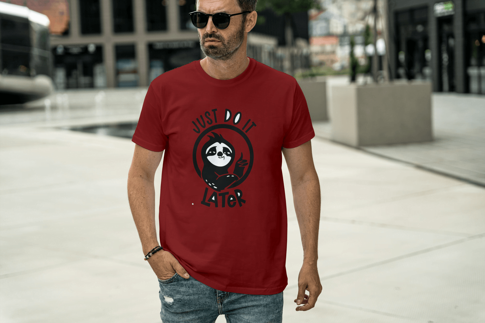 Lazy Sloth Humor: Just Do It Later - Essentia Attire