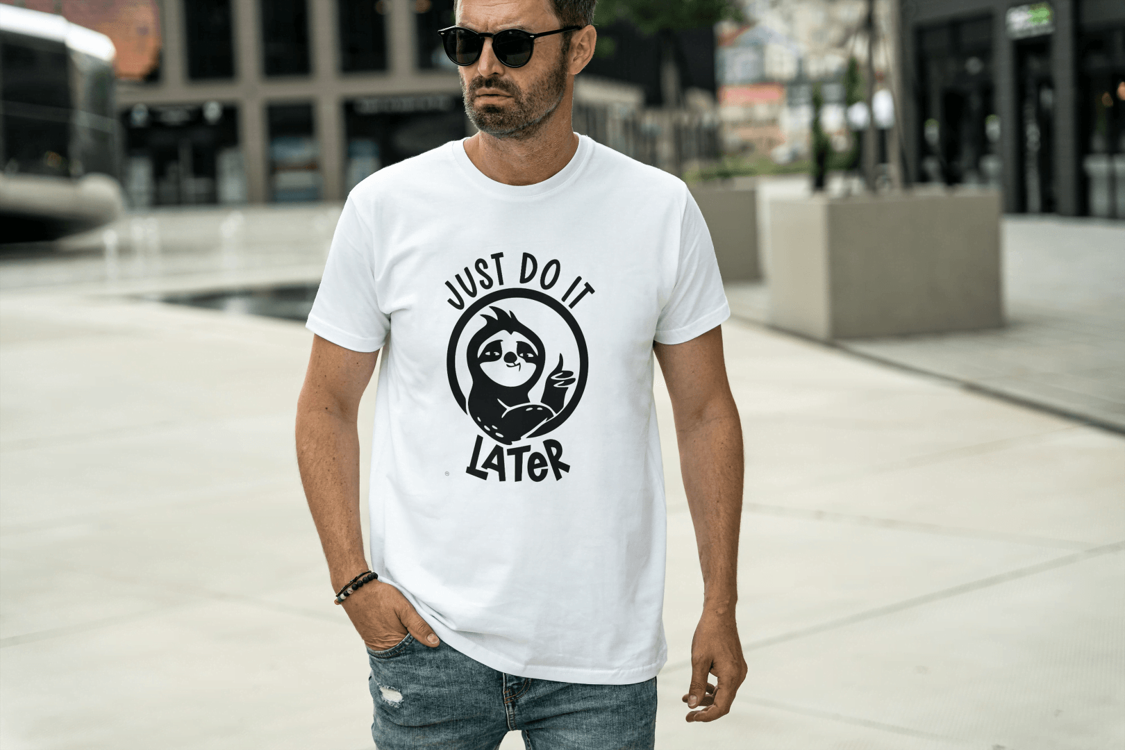 Lazy Sloth Humor: Just Do It Later - Essentia Attire