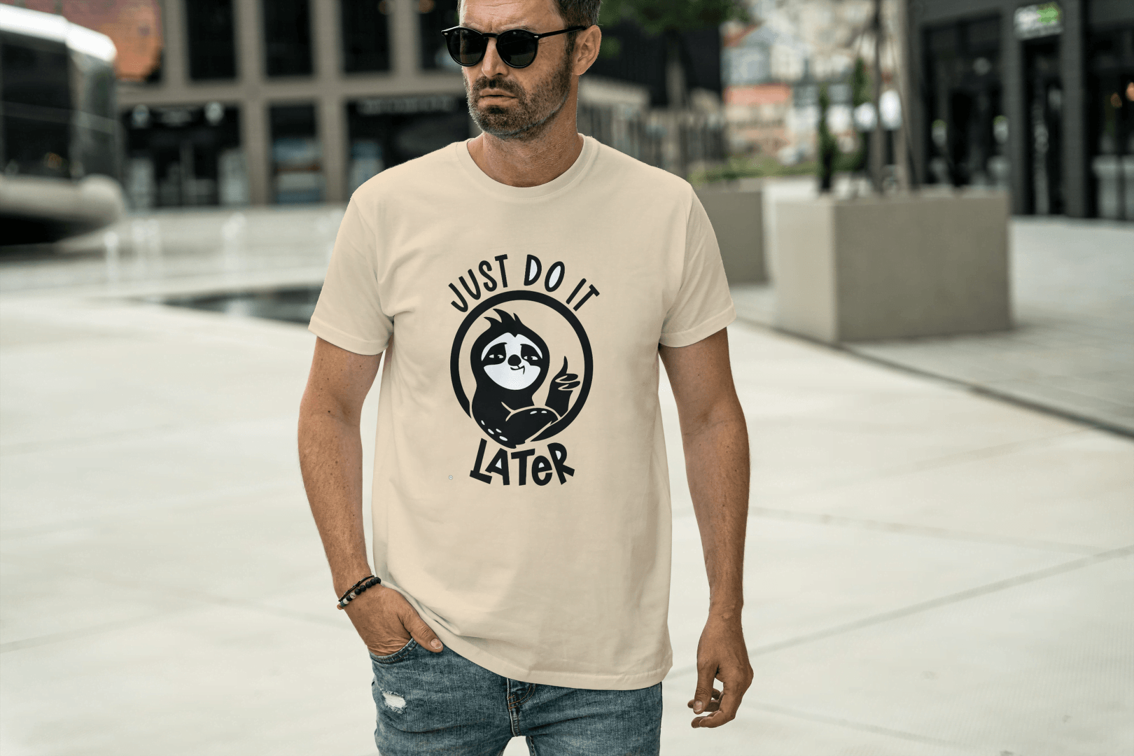 Lazy Sloth Humor: Just Do It Later - Essentia Attire