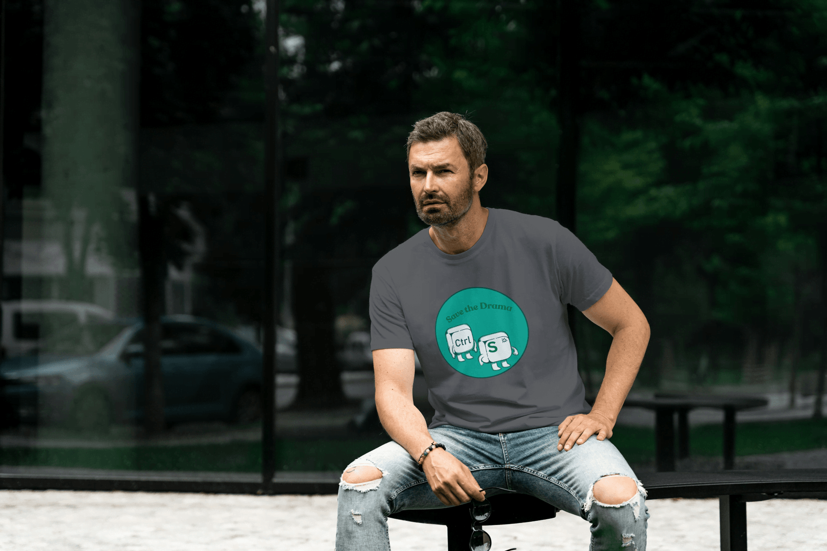 Ctrl+S Save the Drama: Funny Tech Humor Tee - Essentia Attire