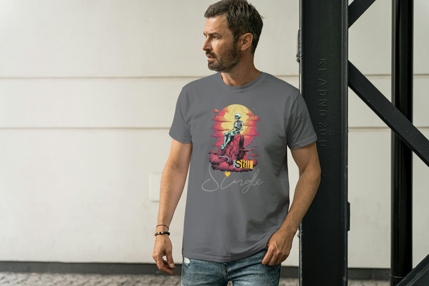 Still Single" Skeleton Sunset Graphic T-Shirt - Funny Dating Tee - Essentia Attire