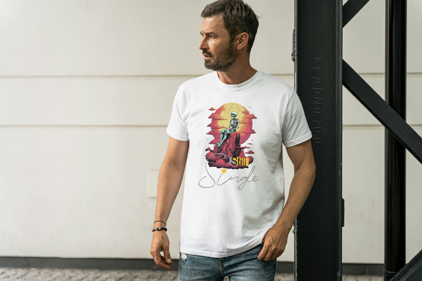 Still Single" Skeleton Sunset Graphic T-Shirt - Funny Dating Tee - Essentia Attire