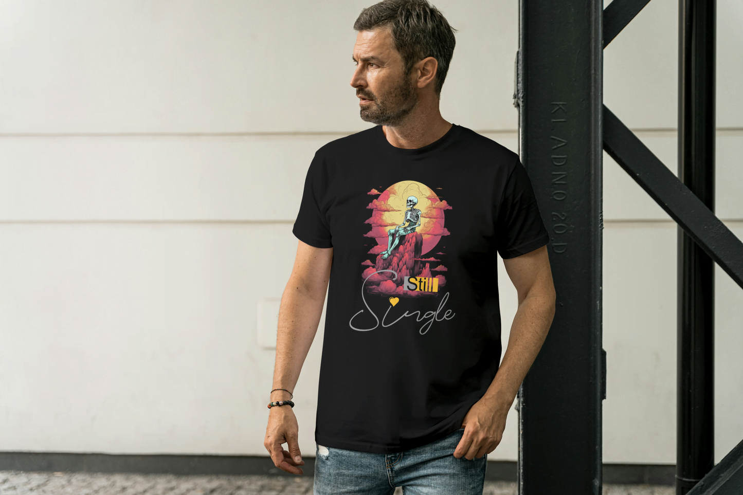 Still Single" Skeleton Sunset Graphic T-Shirt - Funny Dating Tee - Essentia Attire