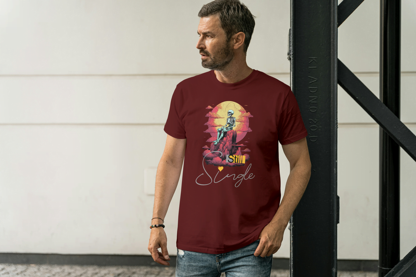 Still Single" Skeleton Sunset Graphic T-Shirt - Funny Dating Tee - Essentia Attire