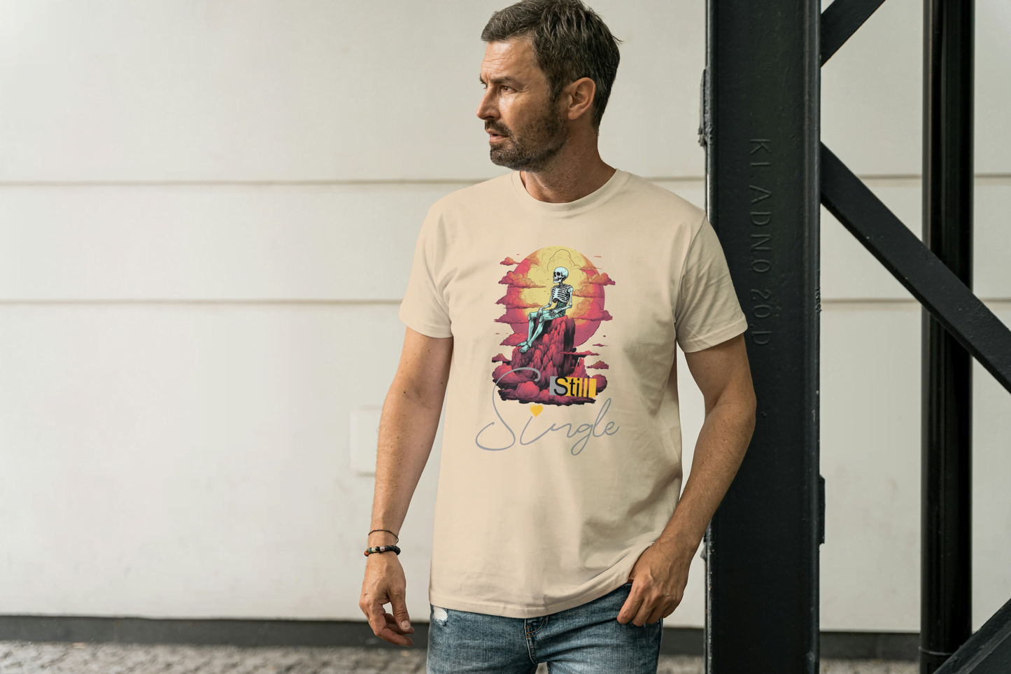 Still Single" Skeleton Sunset Graphic T-Shirt - Funny Dating Tee - Essentia Attire