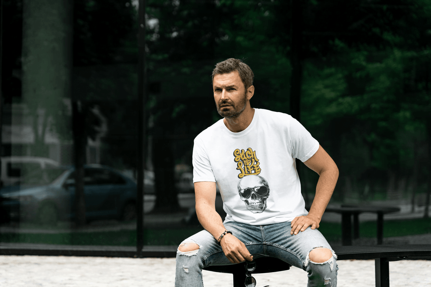 Such is Life Skull: Edgy Philosophical Tee - Essentia Attire
