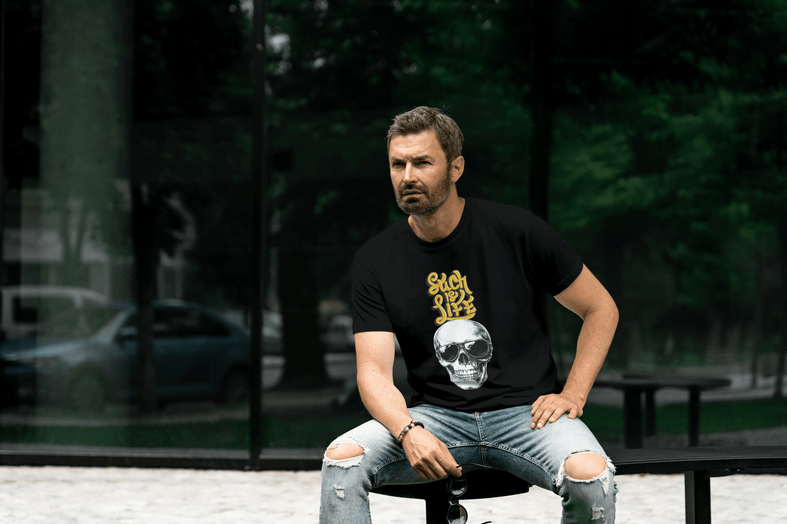 Such is Life Skull: Edgy Philosophical Tee - Essentia Attire