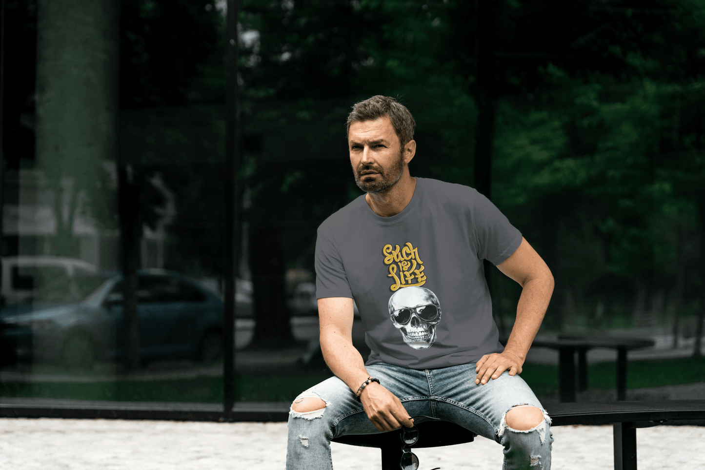 Such is Life Skull: Edgy Philosophical Tee - Essentia Attire