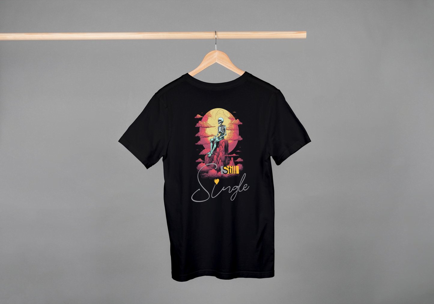 Still Single" Skeleton Sunset Graphic T-Shirt - Funny Dating Tee - Essentia Attire