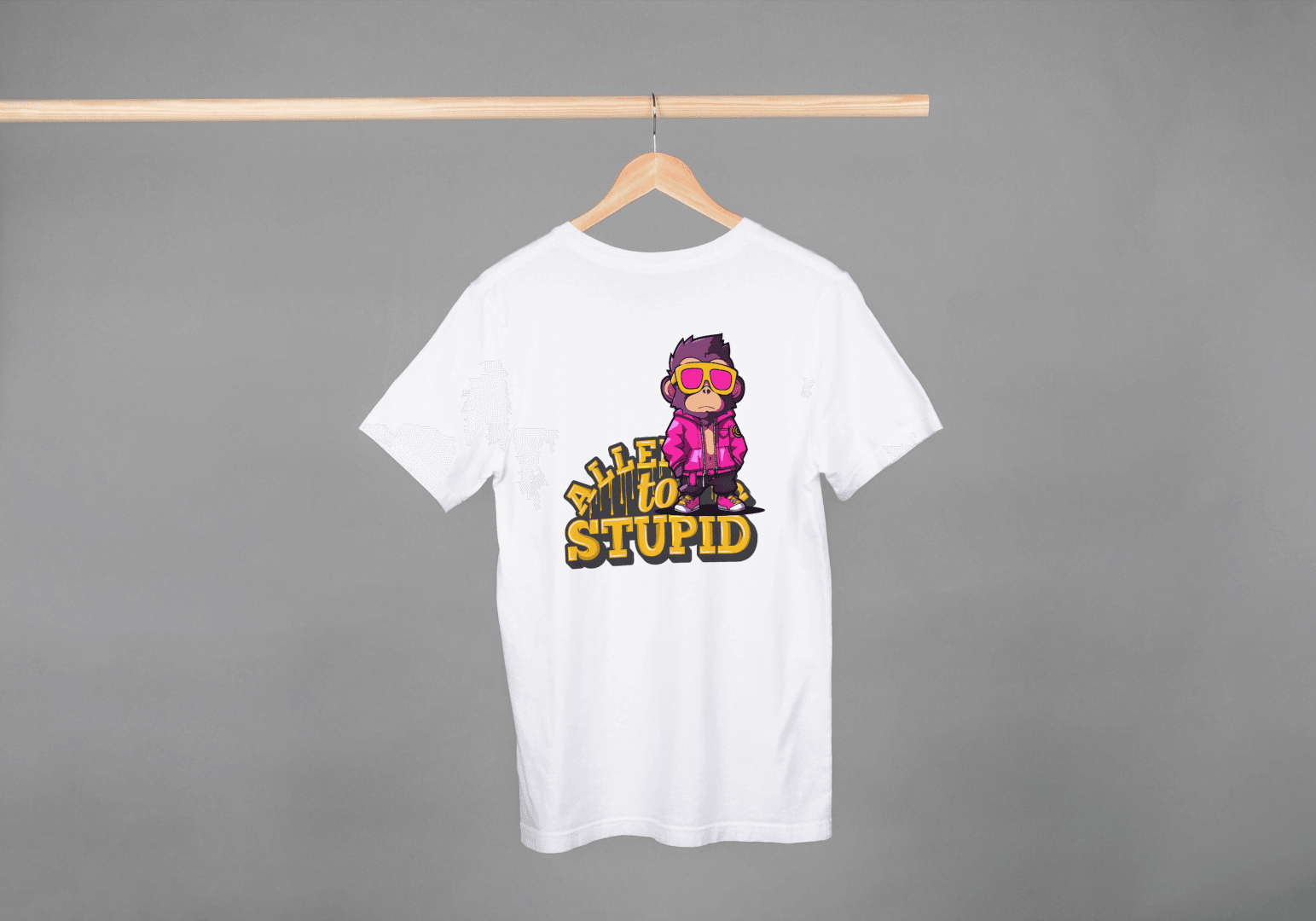 Allen To Stupid: Funny Monkey Graphic Tee - Essentia Attire