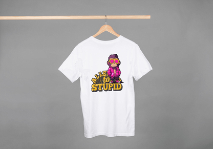 Allen To Stupid: Funny Monkey Graphic Tee - Essentia Attire