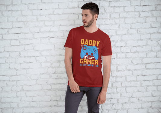 Daddy By Day Gamer By Night: Funny Dad Gamer Tee - Essentia Attire