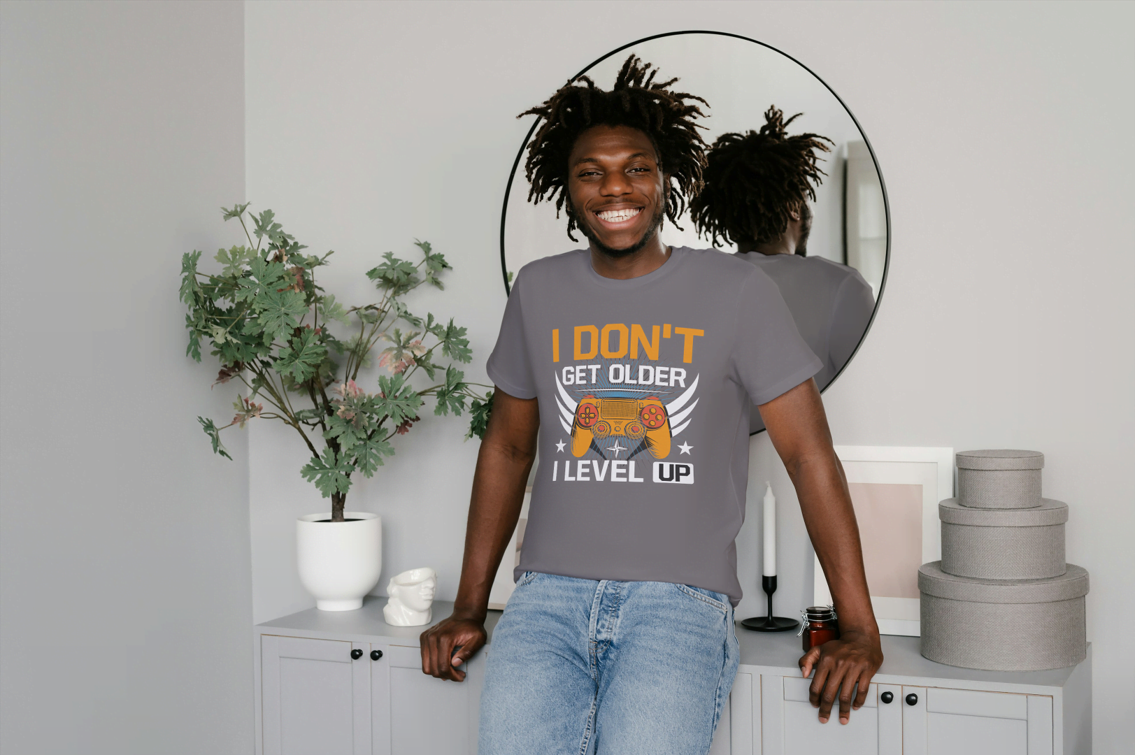 "I Level Up" Gamer: Funny Gaming Tee - Essentia Attire